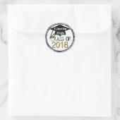 Klasse von 2018 funkelndem silbernem runder aufkleber (Tasche)