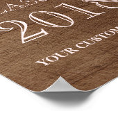 Klasse von 2018 Grad Pink Aquarell Blumenholz Poster (Ecke)