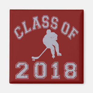 Klasse von 2018 Hockey - Grau 2 Magnet