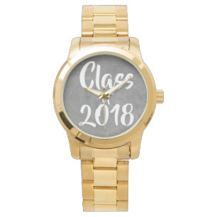 Klasse von 2018 Schwarz-weißer Tafel-Typografie Armbanduhr