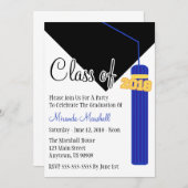 Klasse von 2018 Tassel Abschluss Invite (blau) Einladung (Vorne/Hinten)