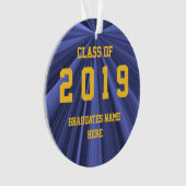 Klasse von 2019 blau und von Goldverzierung durch Ornament (Vorderseite)