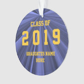 Klasse von 2019 blau und von Goldverzierung durch Ornament (Vorderseite)