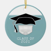 Klasse von 2020 Abschluss-Hut mit Gesichtsmaske Keramik Ornament (Vorne)
