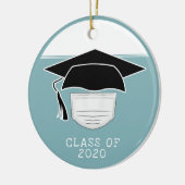 Klasse von 2020 Abschluss-Hut mit Gesichtsmaske Keramik Ornament (Links)
