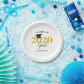 Klasse von 2020 Grad Einfaches Gold und Schwarz Pappteller (Party)