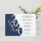 Klasse von 2020 Grad Silber mit Farboption Einladung (Stehend Vorderseite)