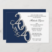 Klasse von 2020 Grad Silber mit Farboption Einladung (Vorne/Hinten)