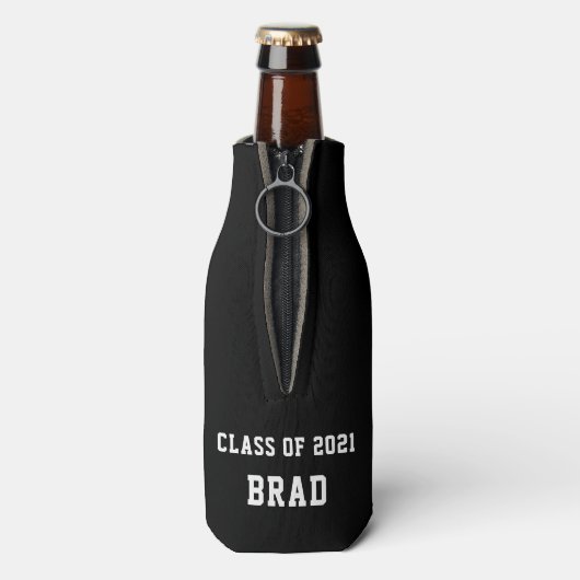 Klasse von 2021 Geschrieben maßgeschneidert Flaschenkühler (Flasche Rückseite)