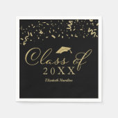 Klasse von 2021 Gold Script Graduation Party Black Serviette (Vorderseite)