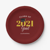 Klasse von 2021 Grad Einfaches Maroon und Gold
