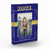 Klasse von 2023 Blauem und Gold Abschluss Keepake Fotoblock (Links)