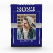 Klasse von 2023 Blue Silver Abschluss Keepake Fotoblock (Vorderseite)