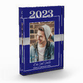Klasse von 2023 Blue Silver Abschluss Keepake Fotoblock (Links)