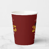 Klasse von 2023 Grad Einfaches Maroon und Gold Pappbecher (Links)