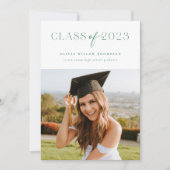 Klasse von 2023 Modernes Foto Grad Ankündigung Grü (Vorderseite)