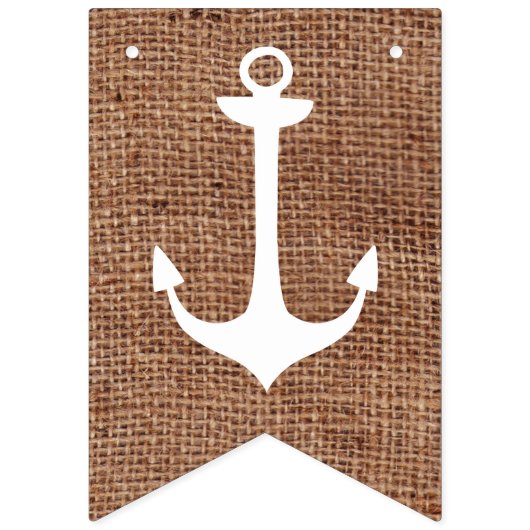 KLASSE VON 2023 über simuliertes Burlap mit Ankern Wimpelkette (Erste Fahne)