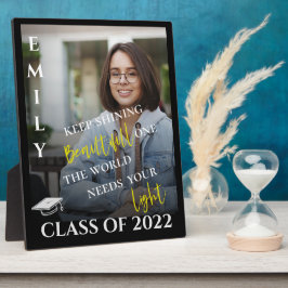 Klasse von 2024 Behielt Shining Quote Foto Abschlu Fotoplatte