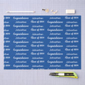 Klasse von 2024 Blue White Gratulationen Grad Name Seidenpapier (Handwerk)