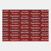 Klasse von 2024 Dark Red gratulation Grad Name Geschenkpapier Set (Vorderseite 2)