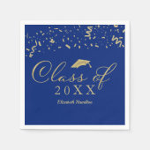 Klasse von 2024 Gold Script Graduation Party Blue Serviette (Vorderseite)