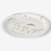 Klasse von 2024 Gold Script Graduation Party White Pappteller (Schrägansicht)