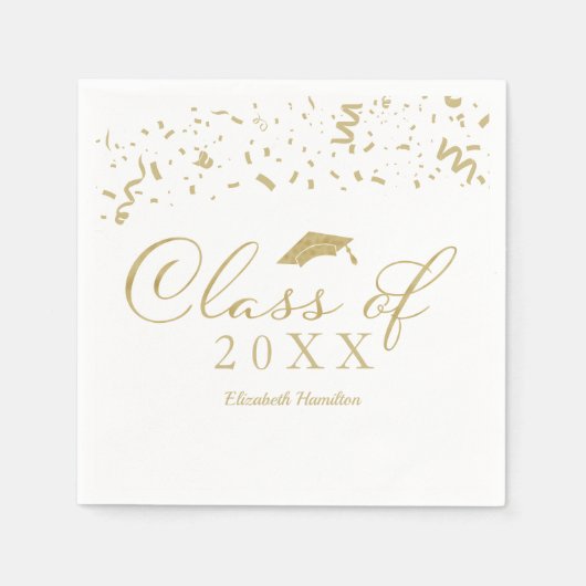 Klasse von 2024 Gold Script Graduation Party White Serviette (Vorderseite)