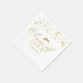 Klasse von 2024 Gold Script Graduation Party White Serviette (Ecke)