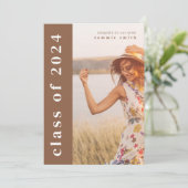 Klasse von 2024 Grad Einladung mit Bild (Stehend Vorderseite)