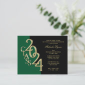 Klasse von 2024 Grad Gold mit Farboption Invitati Einladung (Stehend Vorderseite)