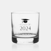 Klasse von 2024 Graduate Custom Whiskey Glass Whiskyglas (Vorderseite)