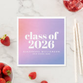 Klasse von 2024 Lila Gradient Custom Grad Serviette (Beispiel)