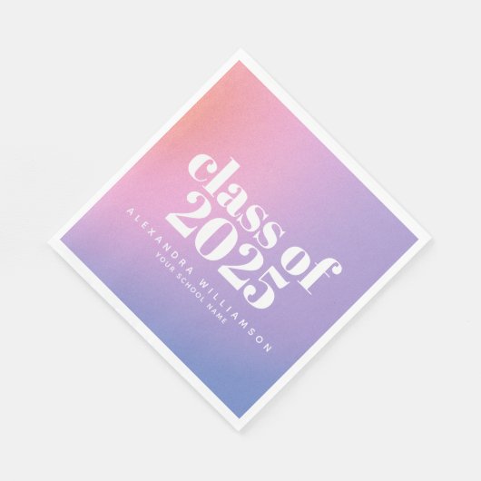 Klasse von 2024 Lila Gradient Custom Grad Serviette (Ecke)