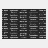 Klasse von 2024 Schwarzer Glückwunsch Grad Name Geschenkpapier Set (Vorderseite)
