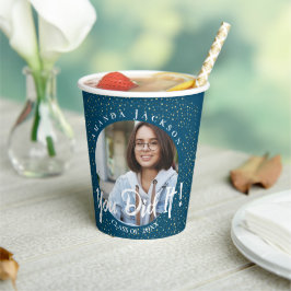 Klasse von 2024 Sie haben es Blue Foto Abschluss g Pappbecher