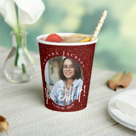 Klasse von 2024 Sie haben es Red Foto Abschluss ge Pappbecher