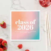 Klasse von 2024 Trendy farbenfrohe Farbverlauf Cus Serviette (Beispiel)