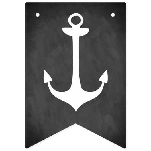 KLASSE VON 2025 auf Simulated Chalkboard with Anch Wimpelkette (Erste Fahne)