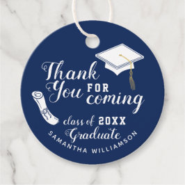 Klasse von 2025 Blau und Weiß Vielen Dank Abschlus Geschenkanhänger