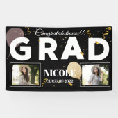 Klasse von 2025 Fett Schriftart Ballon Foto Abschl Banner (Horizontal)