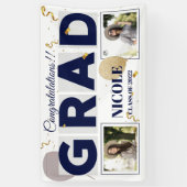 Klasse von 2025 Fett Schriftart Ballon Foto Abschl Banner (Vertikal)