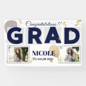 Klasse von 2025 Fett Schriftart Ballon Foto Abschl Banner (Horizontal)