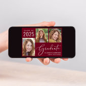 Klasse von 2025 Foto Script Burgundy Abschluss Ankündigung