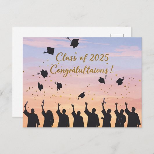 Klasse von 2025 - Glückwunsch!" Postkarte (Vorne/Hinten)