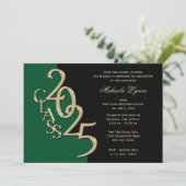 Klasse von 2025 Grad Gold mit Farboption Einladung (Stehend Vorderseite)