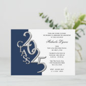 Klasse von 2025 Grad Silber mit Farboption Einladung (Stehend Vorderseite)