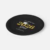 Klasse von 2025 Grad Simple Black and Gold Pappteller (Schrägansicht)