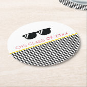 KLASSE VON 2025 Grad Sonnenbrille Cool School Colo Runder Pappuntersetzer (Angewinkelt)