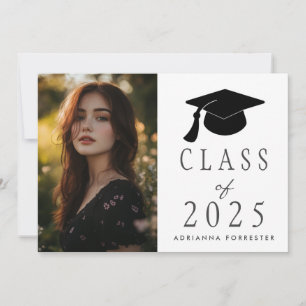 Klasse von 2025 Modernem Abschluss Hut Foto Einladung