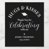 Klasse von 2025 Vielen Dank, Hugs & Kisses Abschlu Weinetikett (Einzelnes Label)